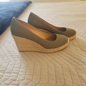 J. Crew Olive Green Espadrille Wedges